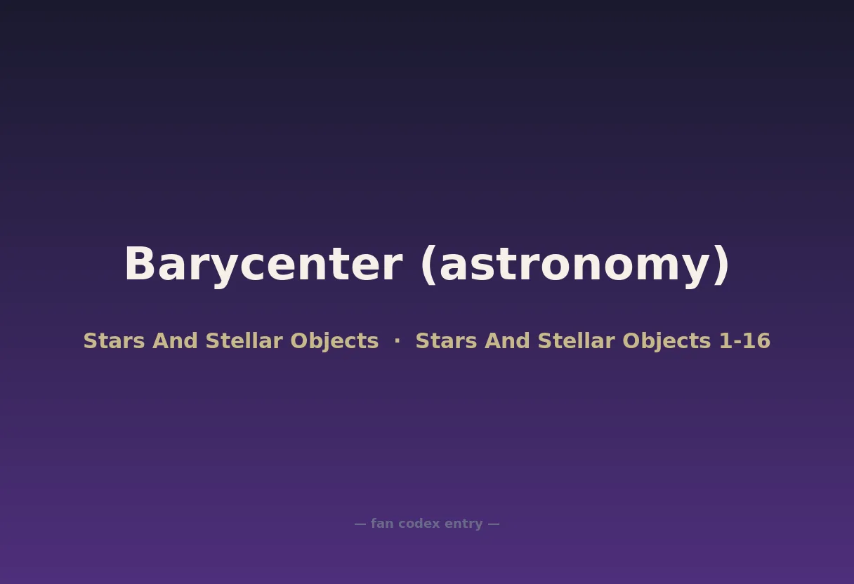 Barycenter (astronomy)